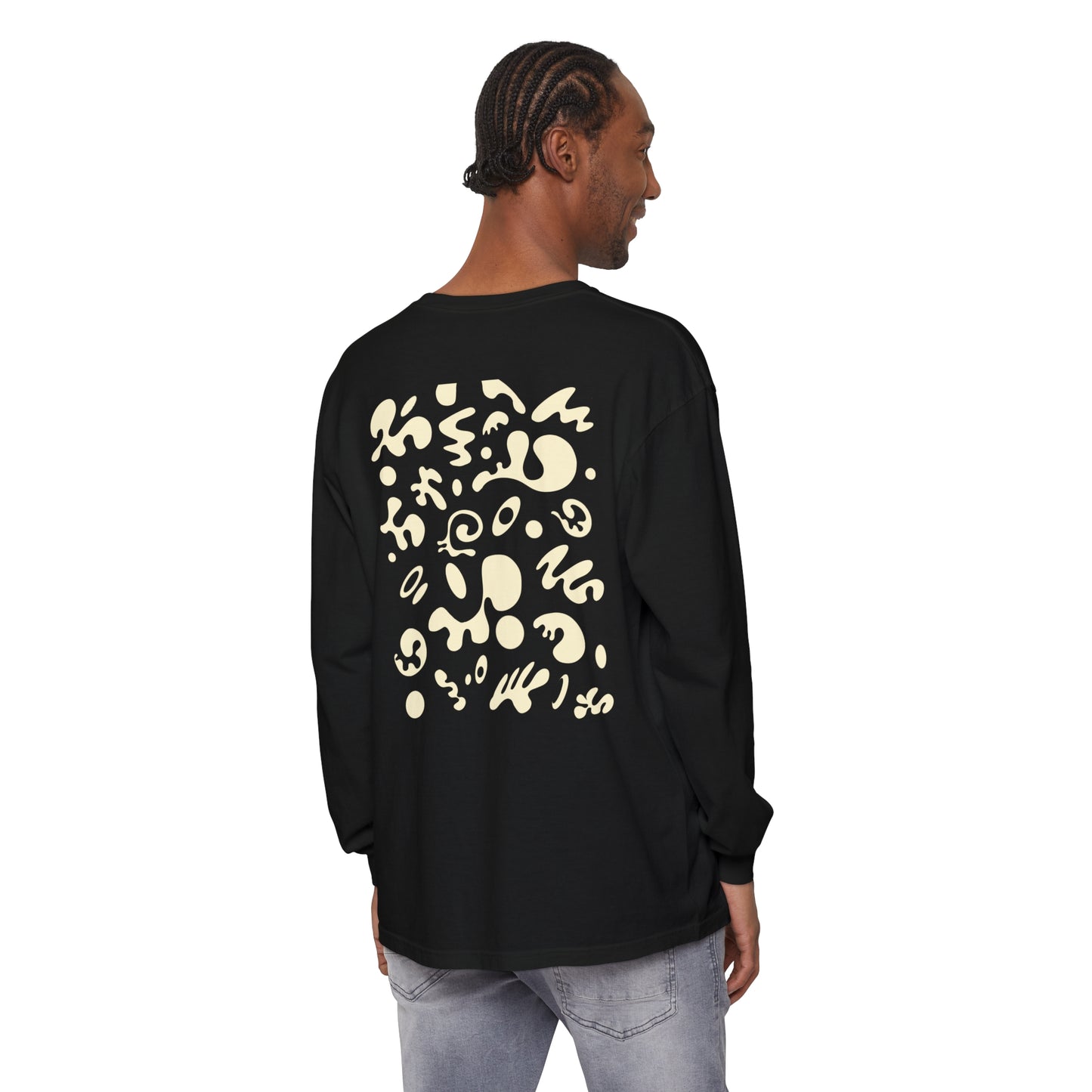 PURE IMAGINATION UNISEX GARMENT-DYED LONG SLEEVE T-SHIRT - Warm White Print