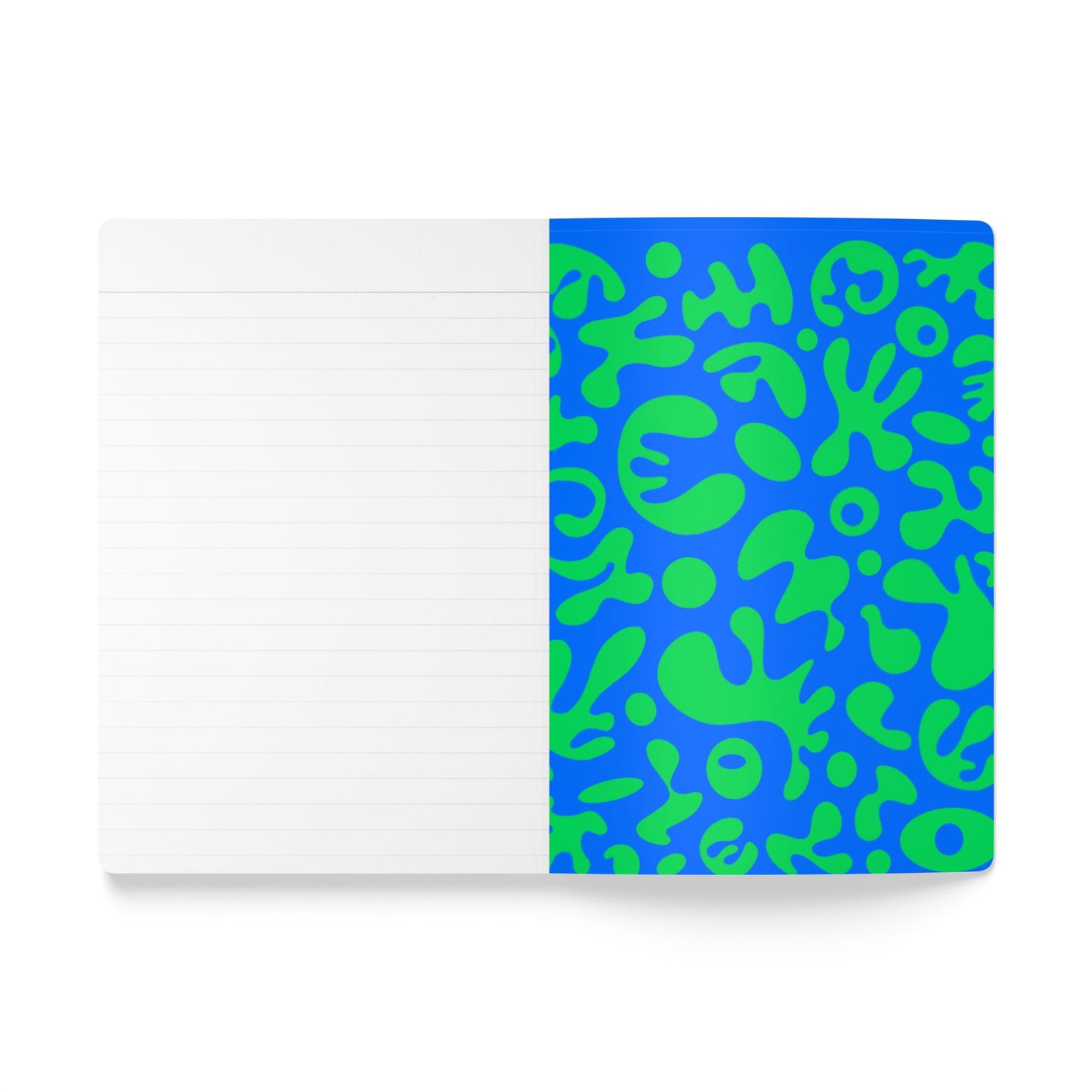 PURE IMAGINATION SOFTCOVER JOURNAL w INSIDE PRINTS + TEAR-OFF PAGES (RULED LINE) - Blue & Green