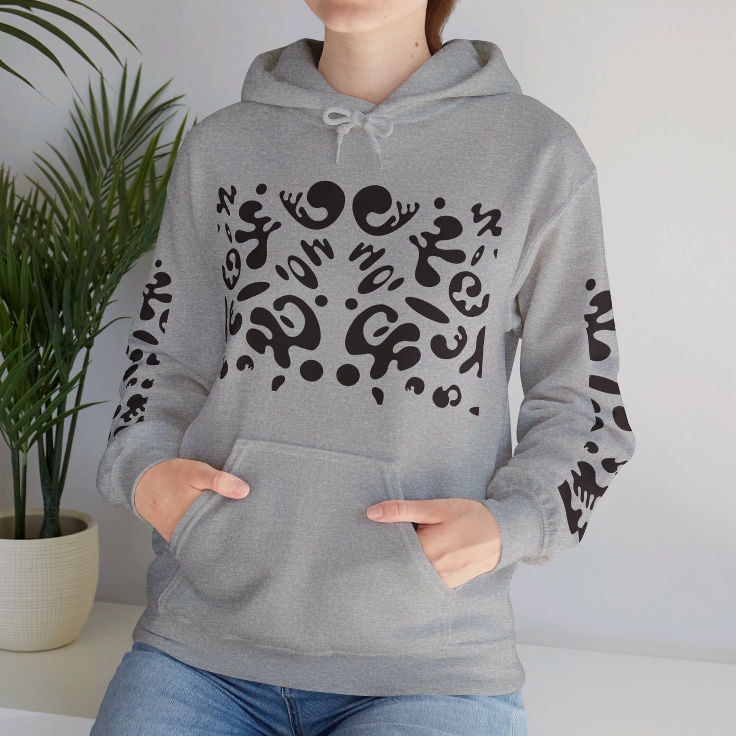 BRIGHT FUTURE UNISEX HEAVY BLEND™ HOODED SWEATSHIRT - Smoke Black Print