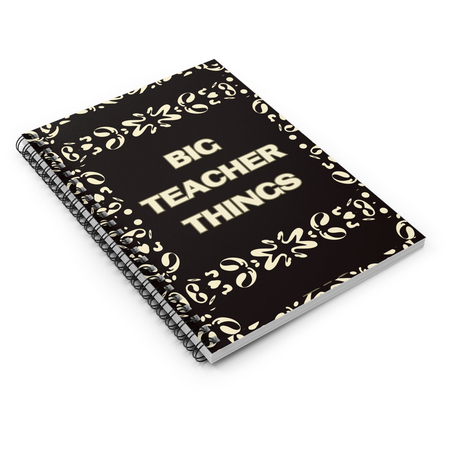 BIG TEACHER THINGS SPIRAL NOTEBOOK (RULED LINE) - Smoke Black