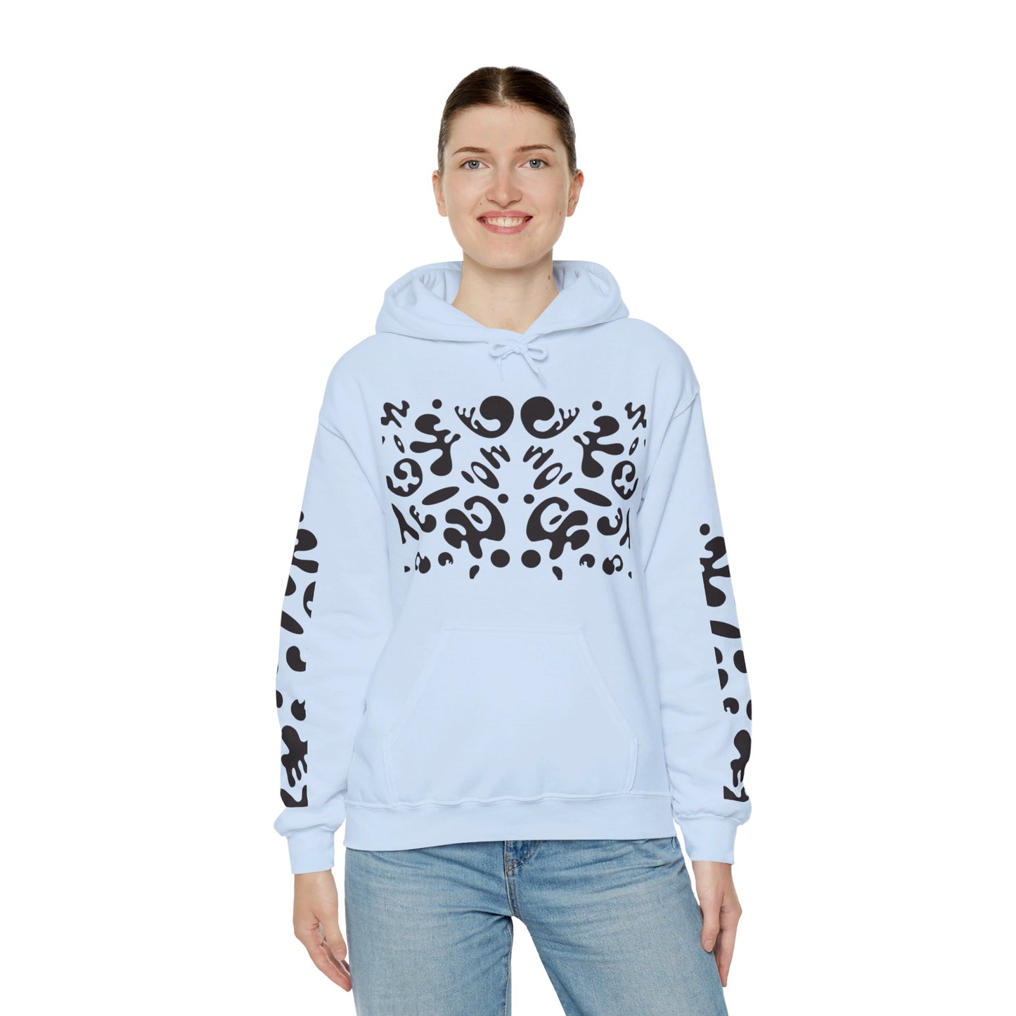 BRIGHT FUTURE UNISEX HEAVY BLEND™ HOODED SWEATSHIRT - Smoke Black Print