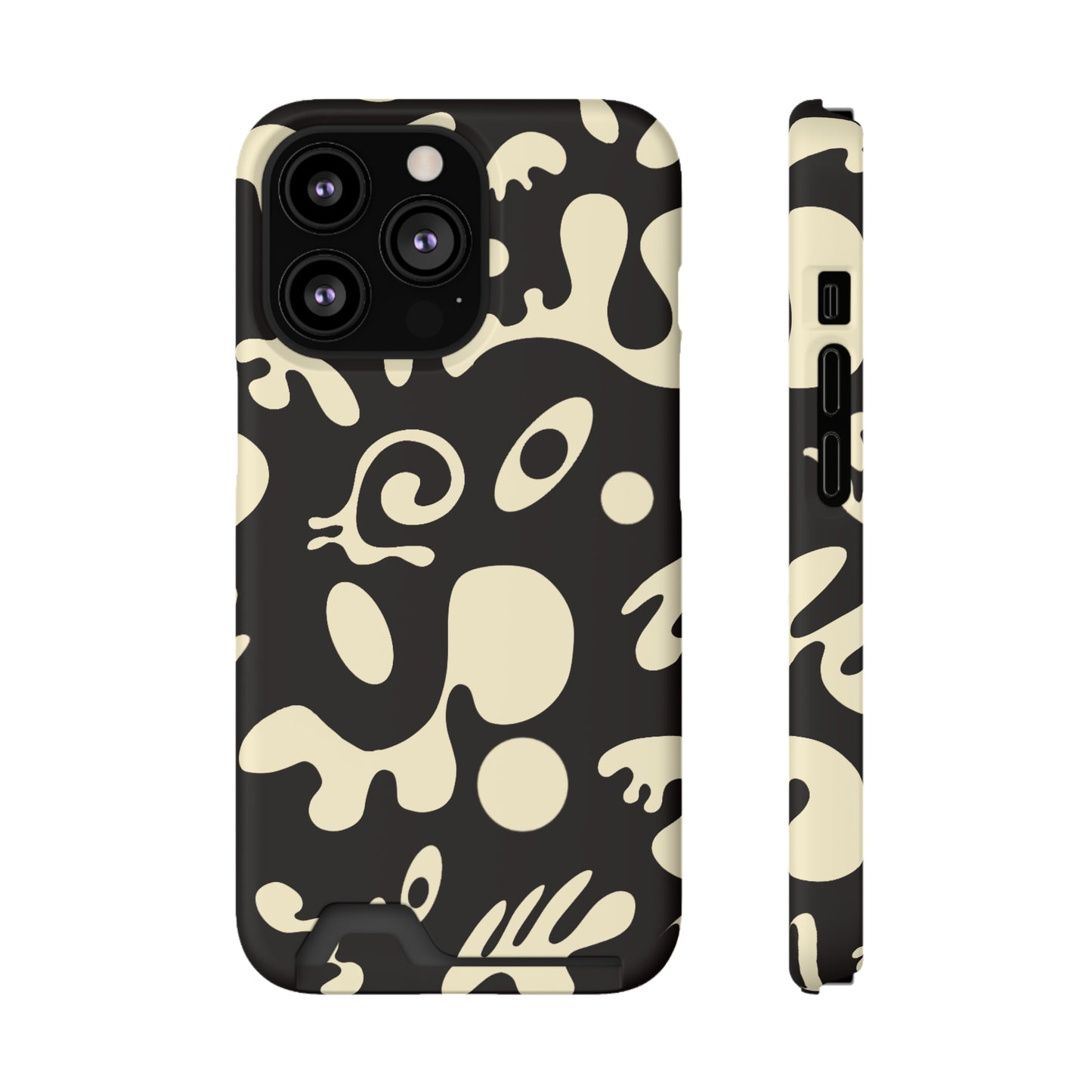 PURE IMAGINATION PHONE CASE w CARD HOLDER - Smoke Black