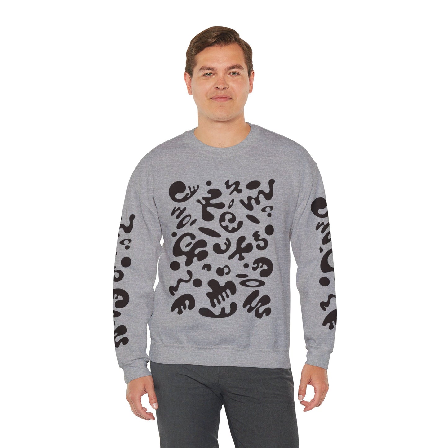 PURE IMAGINATION UNISEX HEAVY BLEND™ CREWNECK SWEATSHIRT - Smoke Black Print