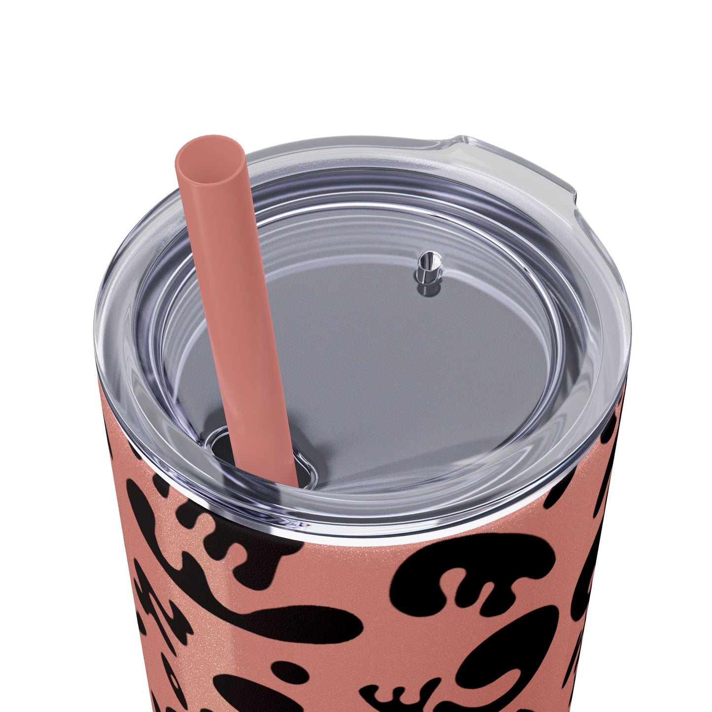 NOURISH'D SKINNY COLOR TUMBLER w Straw - Smoke Black Print