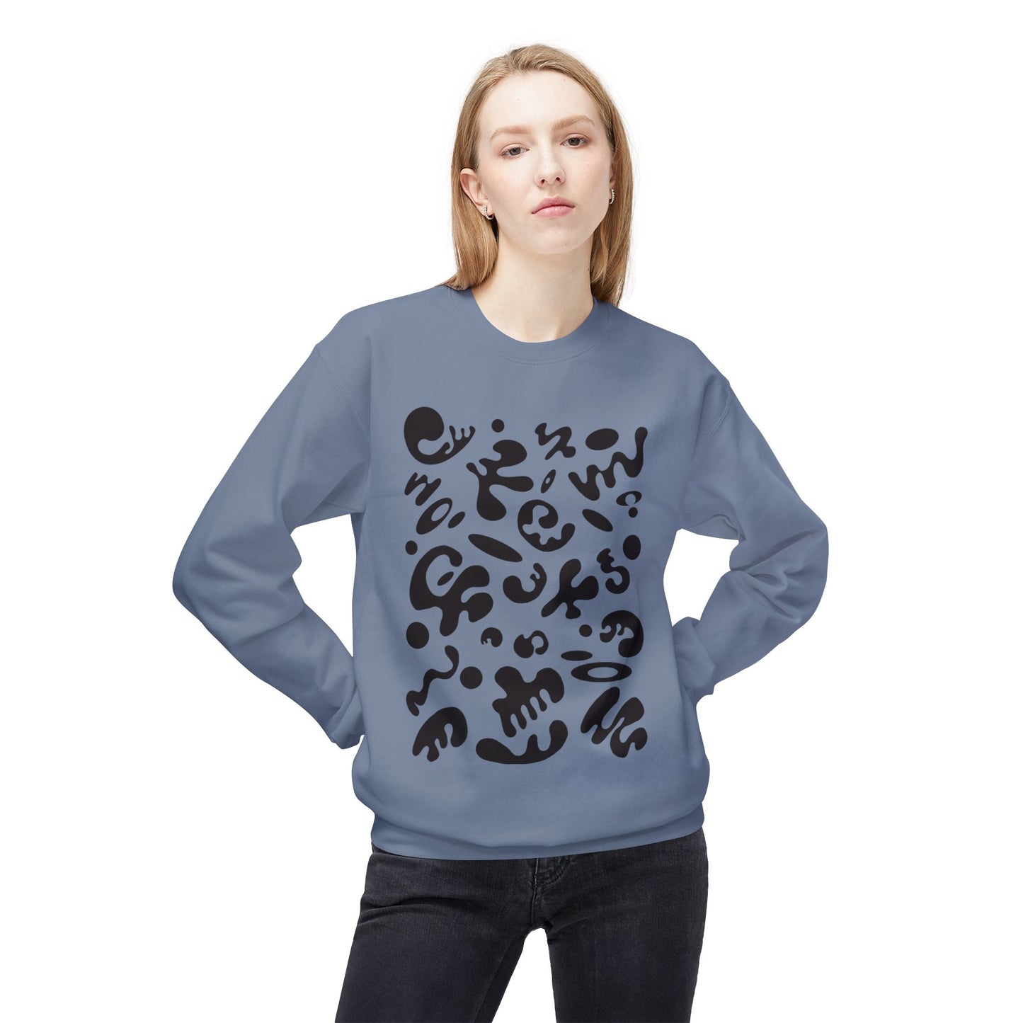 PURE IMAGINATION UNISEX MIDWEIGHT SOFTSTYLE FLEECE CREWNECK SWEATSHIRT - Smoke Black Print