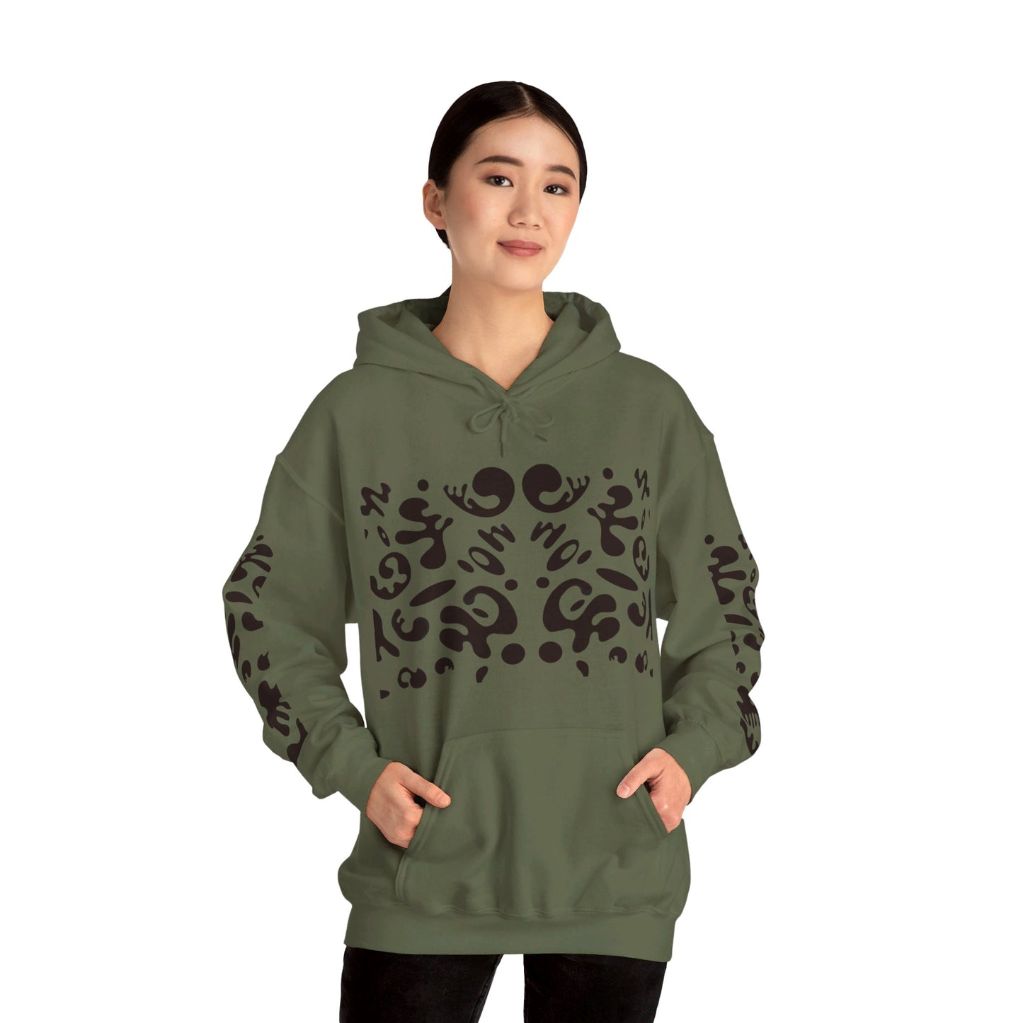 BRIGHT FUTURE UNISEX HEAVY BLEND™ HOODED SWEATSHIRT - Smoke Black Print