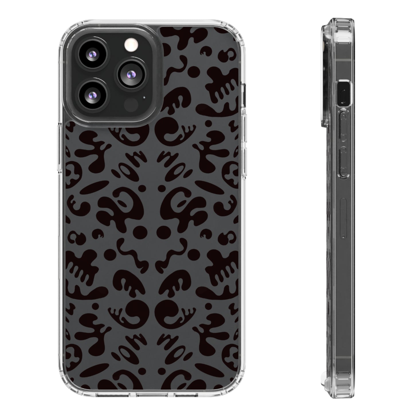 BRIGHT FUTURE SMALL PRINT CLEAR CASE - Smoke Black