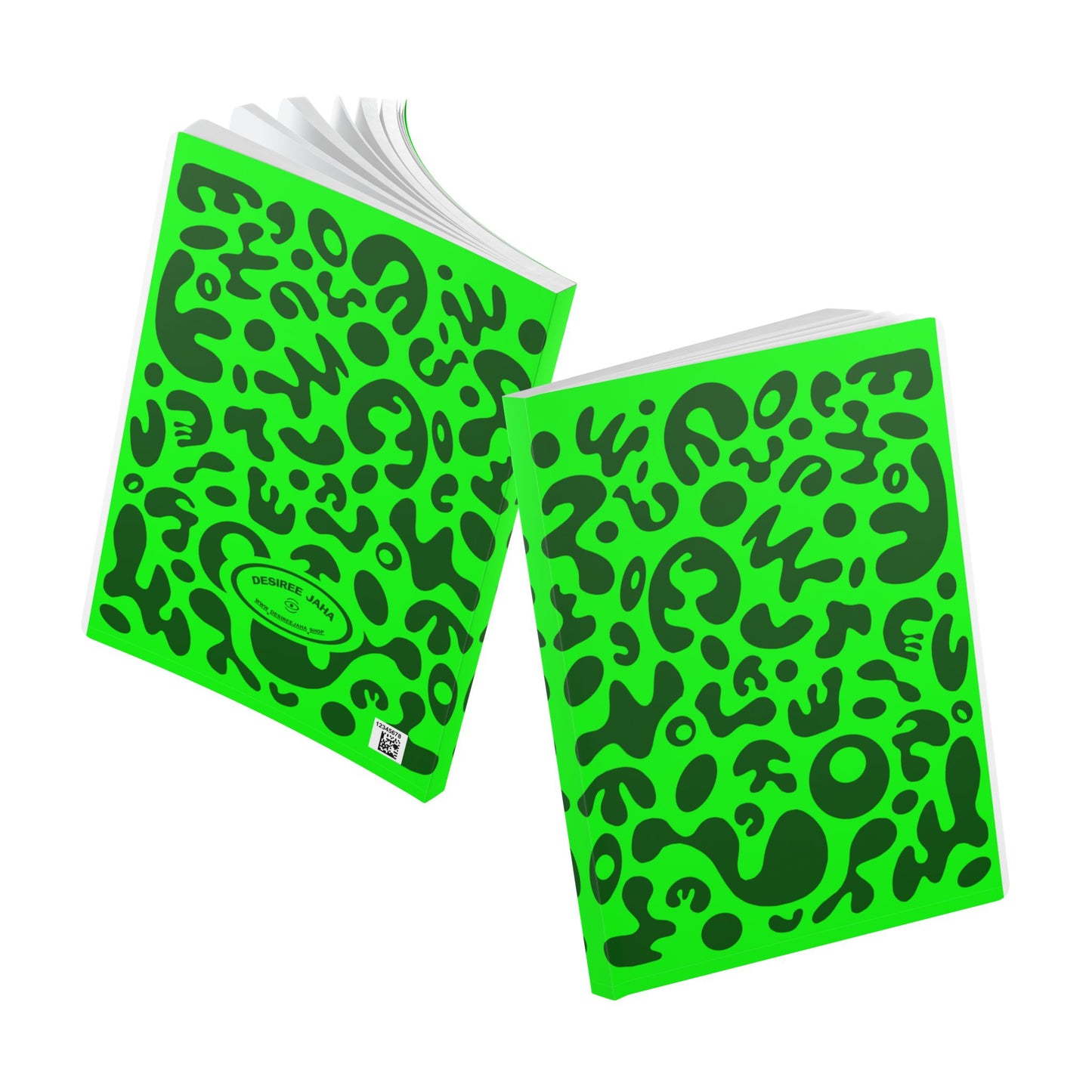 PURE IMAGINATION SOFTCOVER JOURNAL w INSIDE PRINTS + TEAR-OFF PAGES (RULED LINE) - Green Eyes