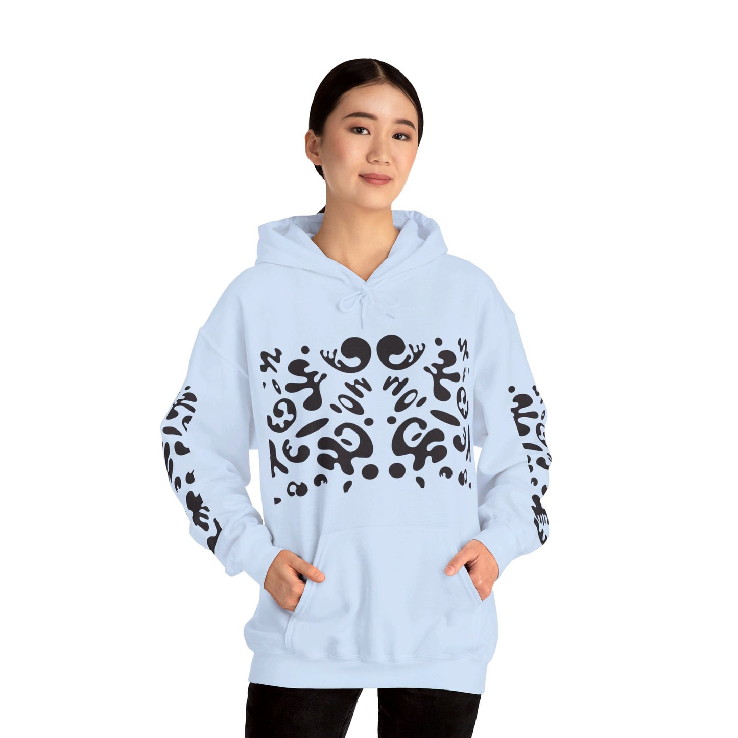 BRIGHT FUTURE UNISEX HEAVY BLEND™ HOODED SWEATSHIRT - Smoke Black Print