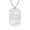 'Radical Imagination' Engraved Dog Tag Necklace