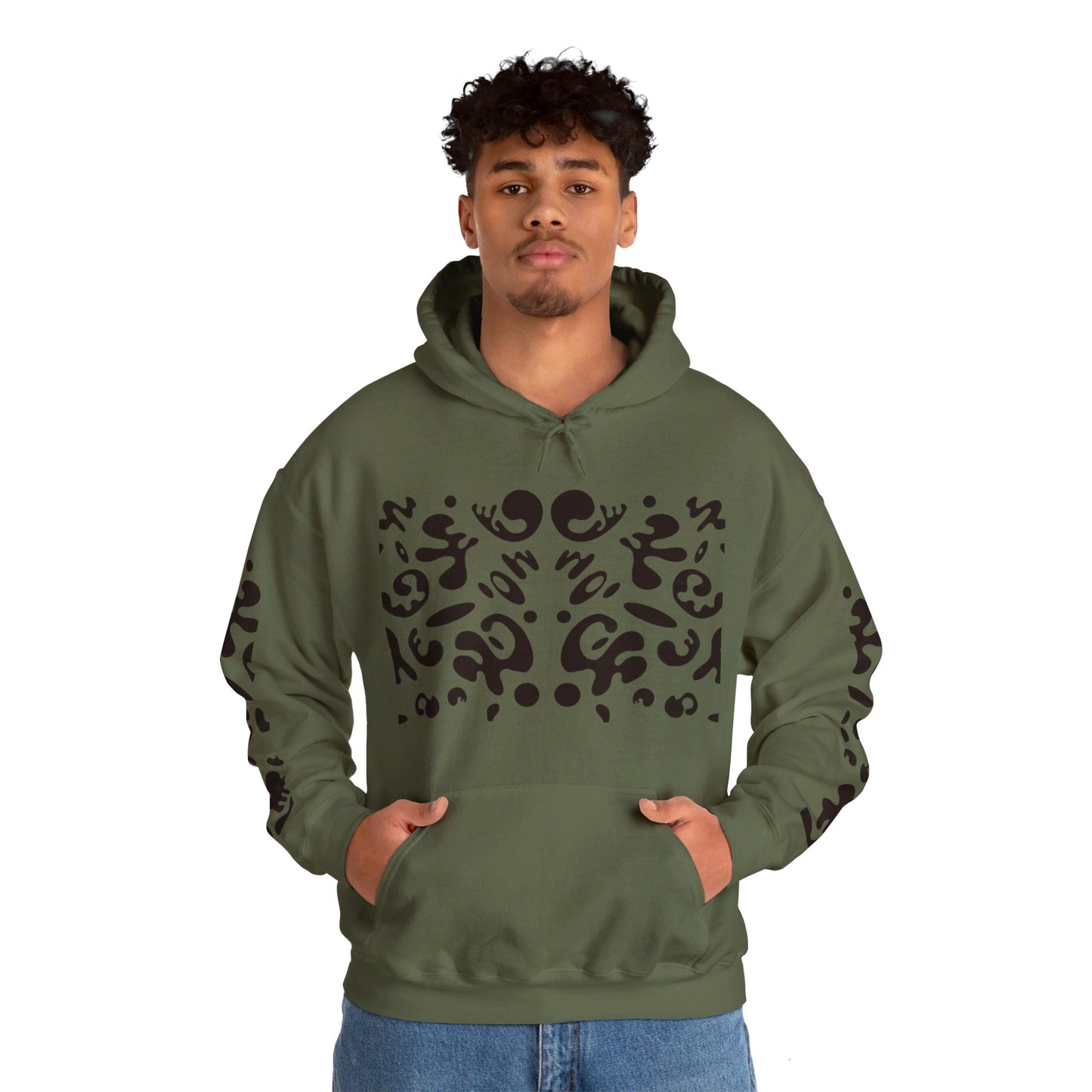 BRIGHT FUTURE UNISEX HEAVY BLEND™ HOODED SWEATSHIRT - Smoke Black Print