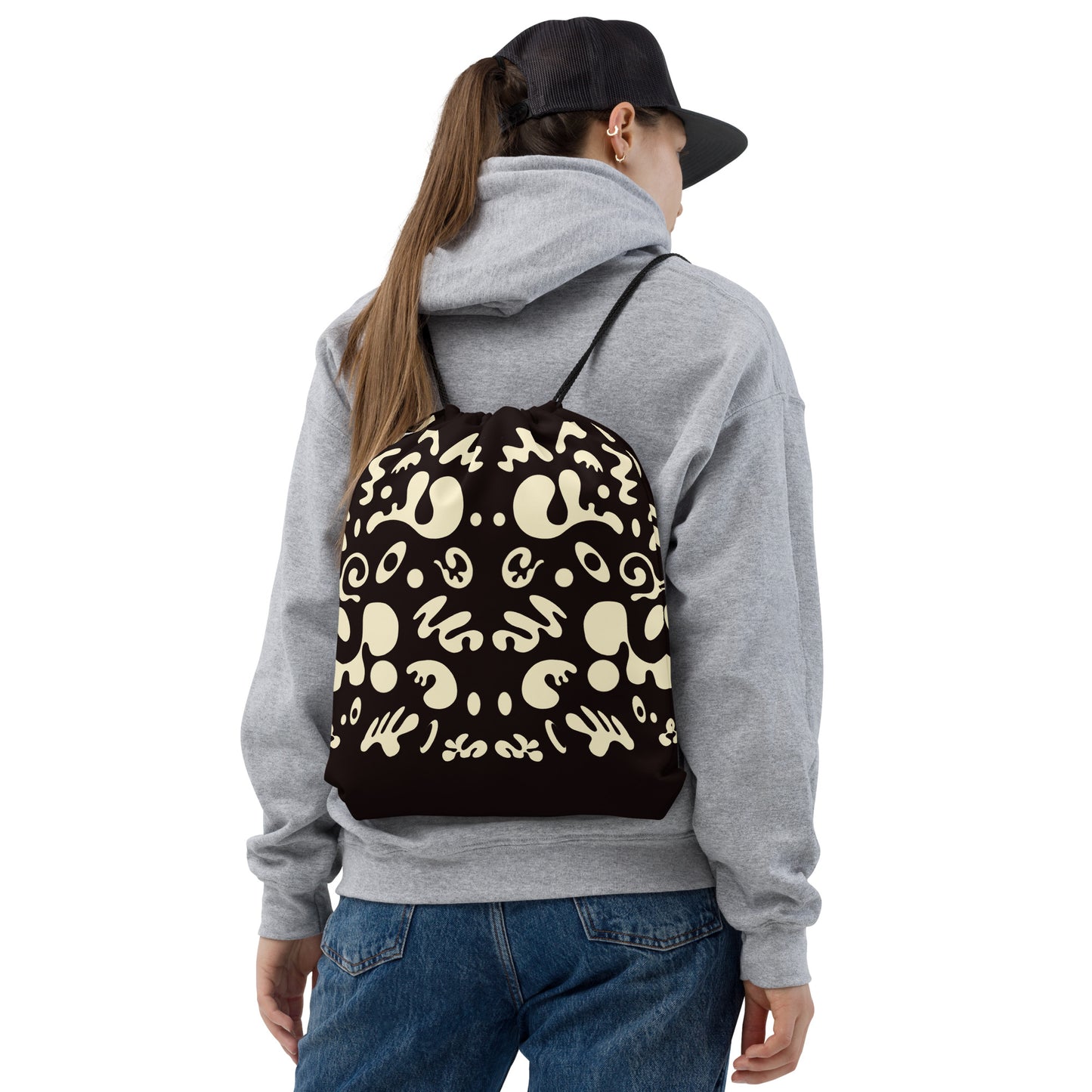 BRIGHT FUTURE DRAWSTRING BAG - Smoke Black