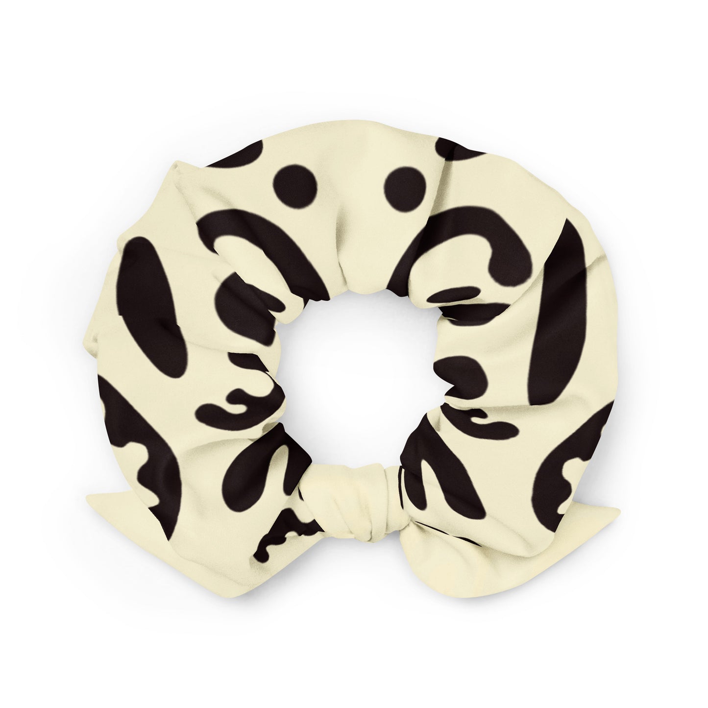 ADORN'D LARGE PRINT RECYCLED FABRIC SCRUNCHIE - White Warm