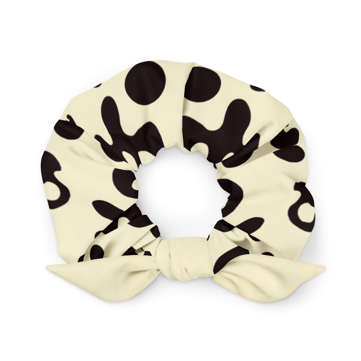 ADORN'D LARGE PRINT RECYCLED FABRIC SCRUNCHIE - White Warm