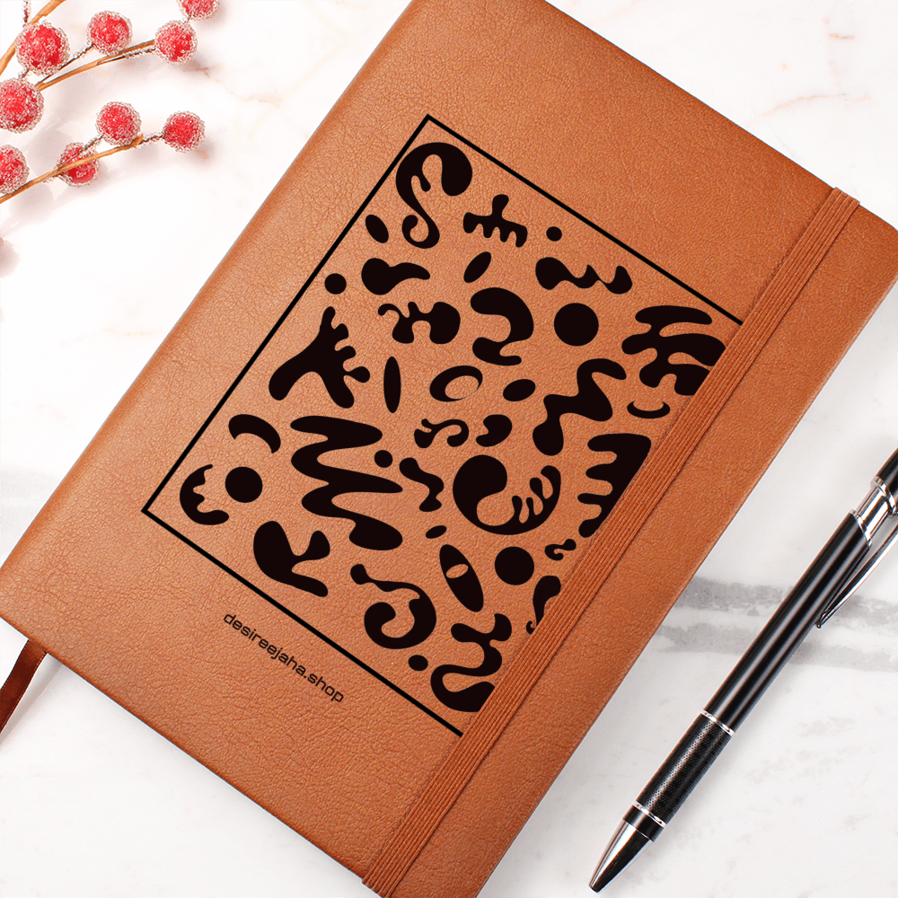 Spotlight Art Framed Graphic Vegan Leather Journal with Gift Wrap Bundle