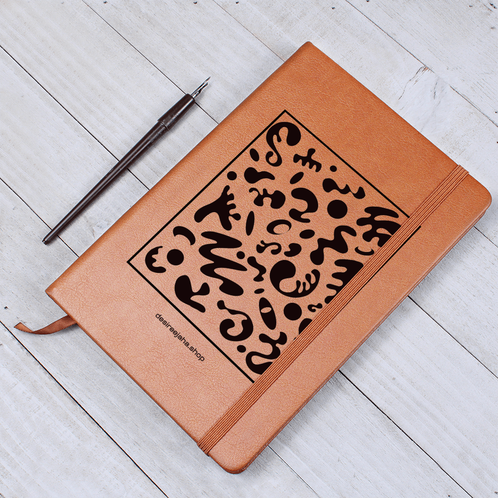 Spotlight Art Framed Graphic Vegan Leather Journal with Gift Wrap Bundle