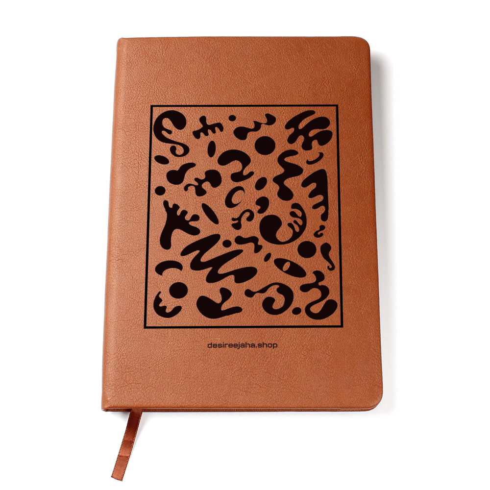 Spotlight Art Framed Graphic Vegan Leather Journal with Gift Wrap Bundle