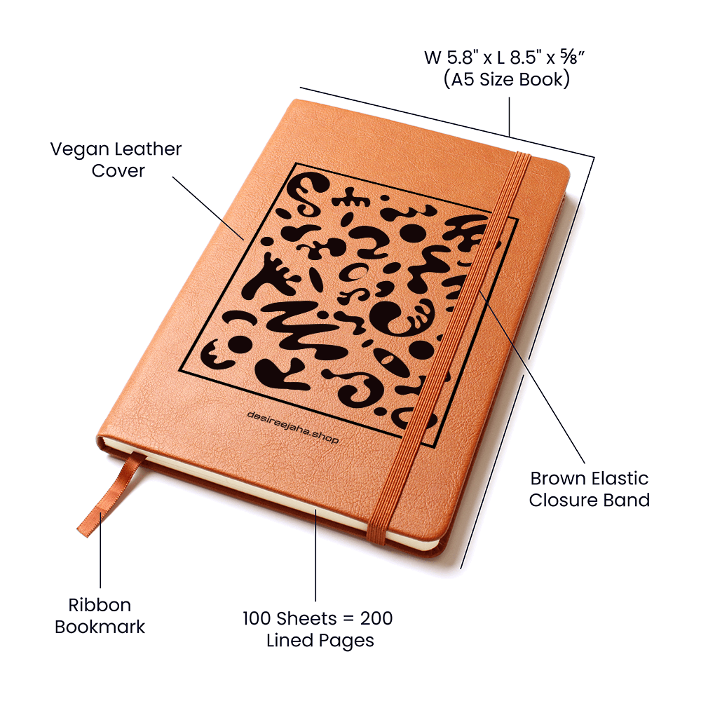 Spotlight Art Framed Graphic Vegan Leather Journal with Gift Wrap Bundle