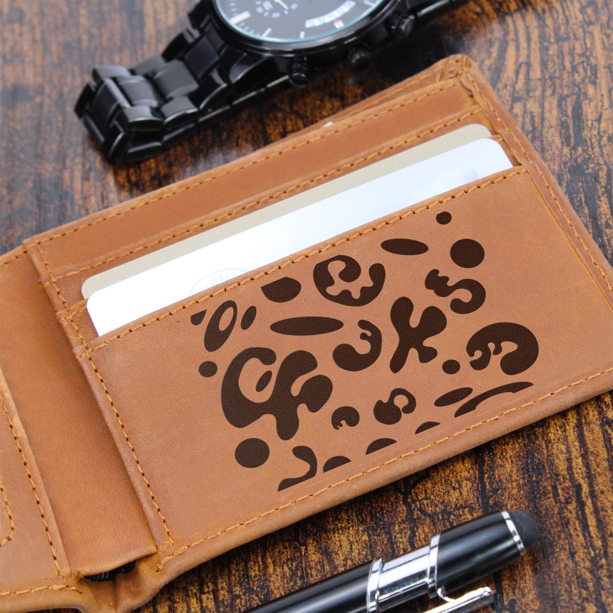 Pure Imagination Engraved Leather Wallet (Inner Section)