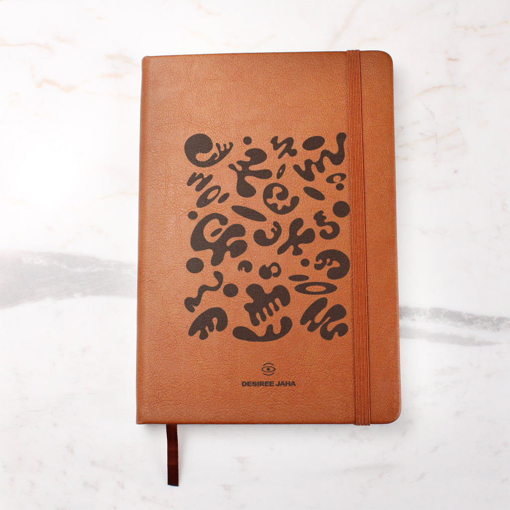 Pure Imagination Engraved Vegan Leather Journal w Ribbon