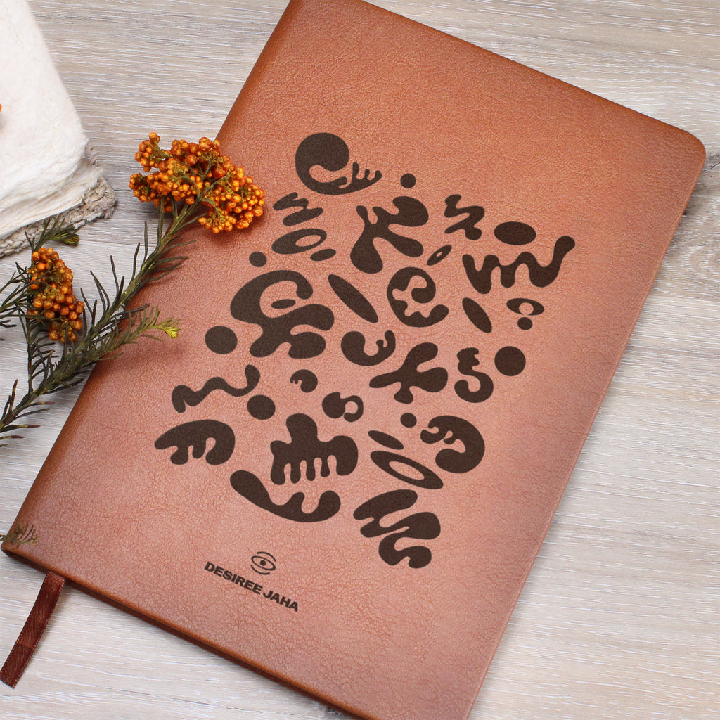 Pure Imagination Engraved Vegan Leather Journal w Ribbon