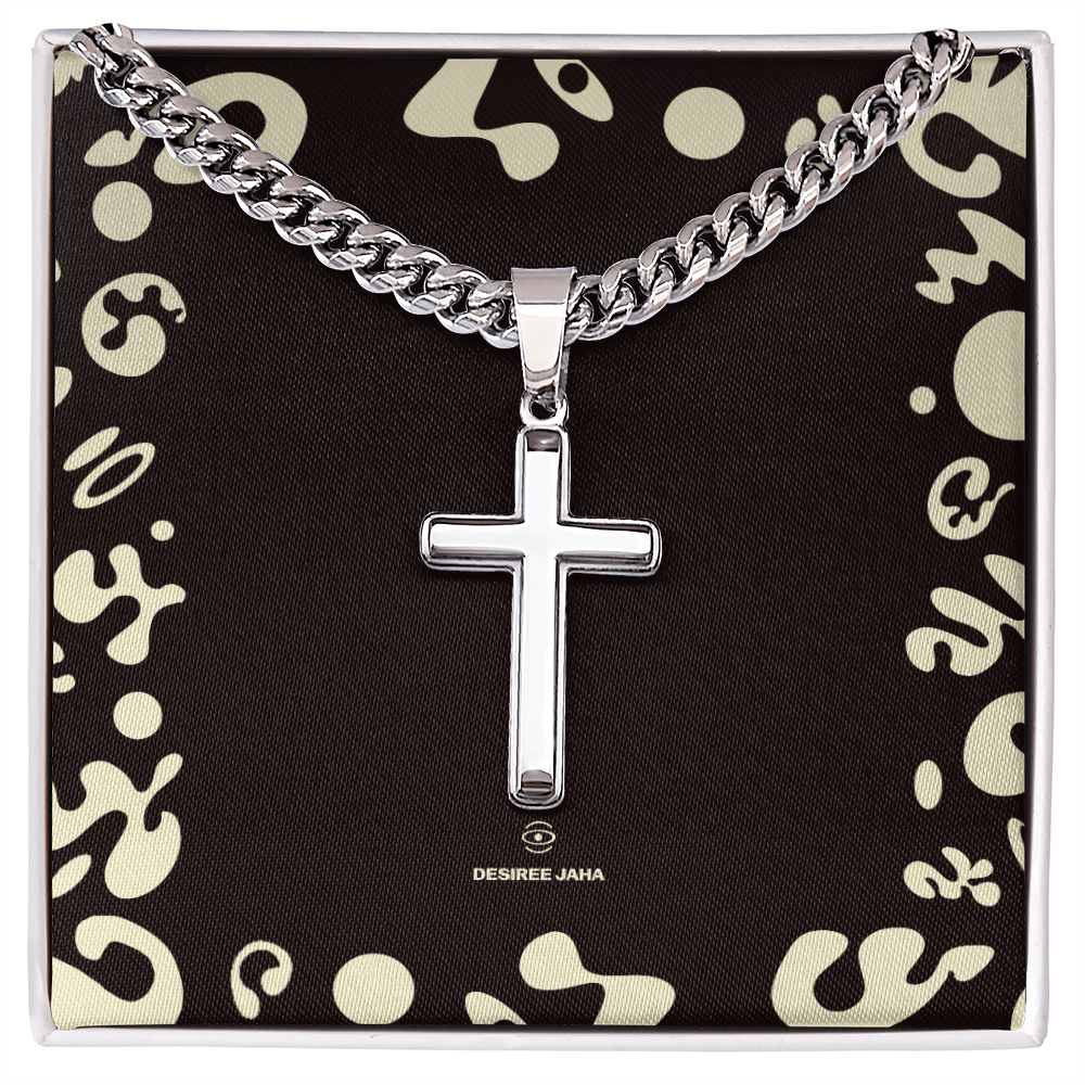 Pure Imagination Artisan Cross w Cuban Link Chain