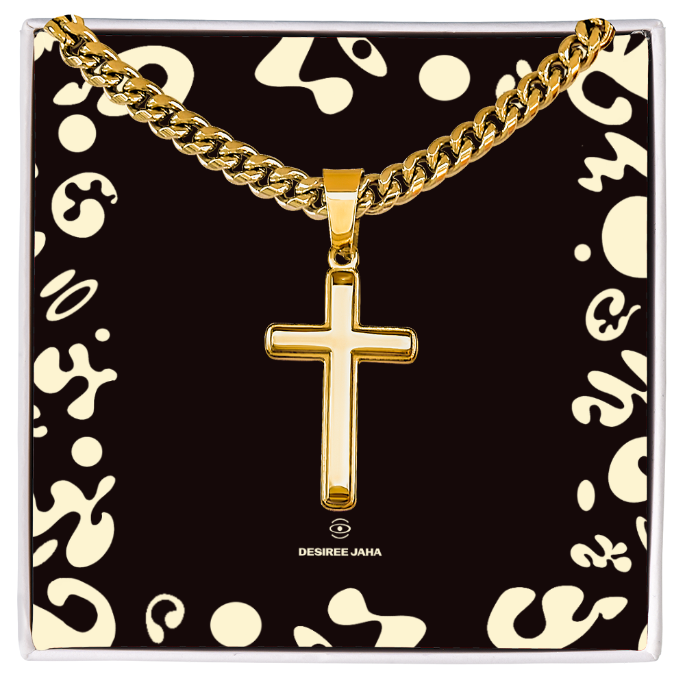 Pure Imagination Artisan Cross w Cuban Link Chain