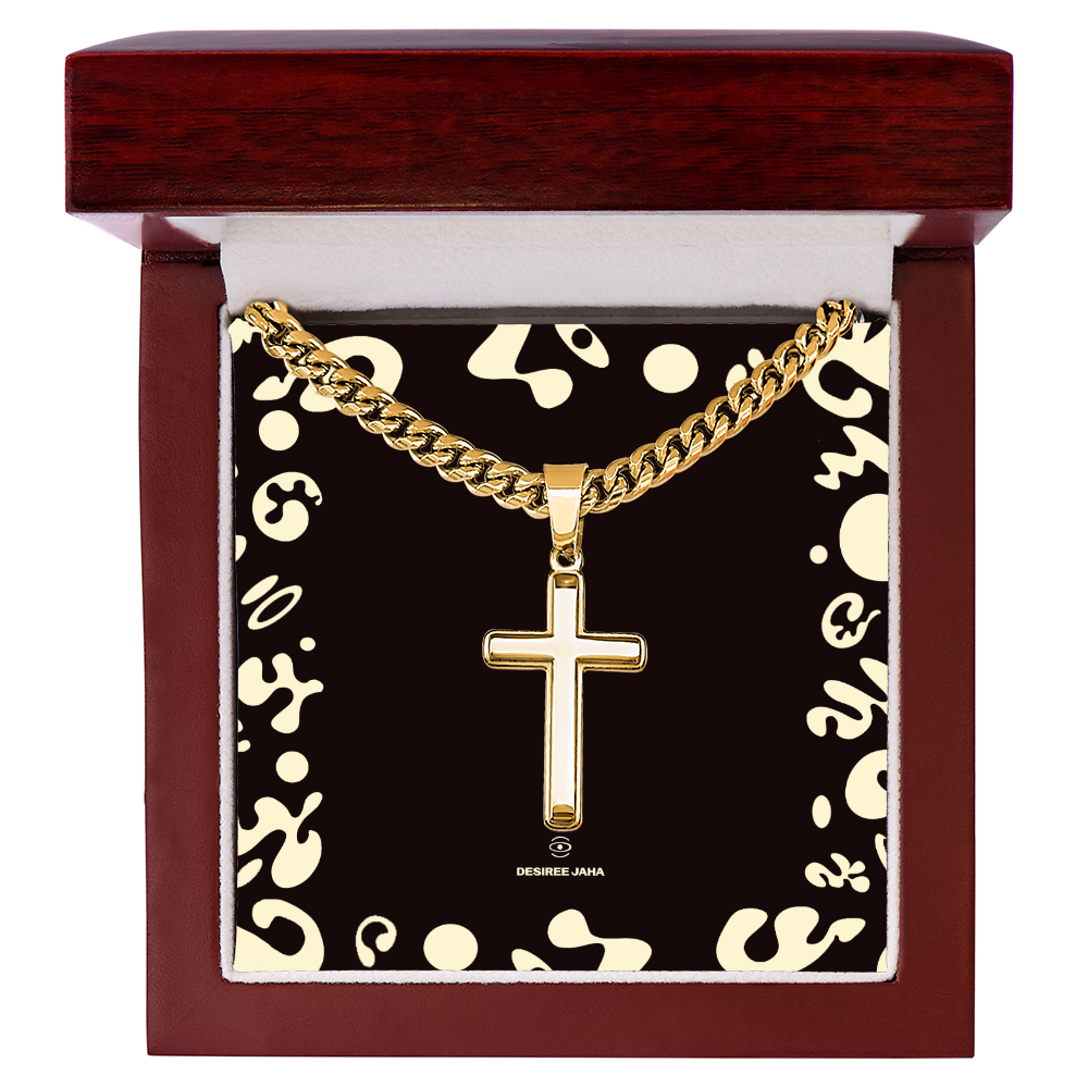 Pure Imagination Artisan Cross w Cuban Link Chain
