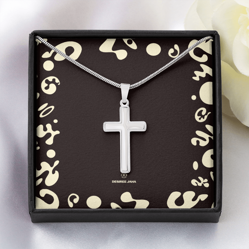 Pure Imagination Artisan Cross Necklace w Snake Chain