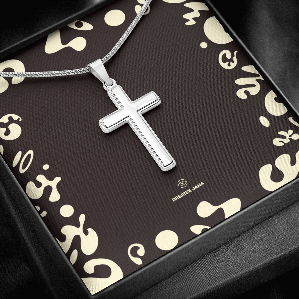 Pure Imagination Artisan Cross Necklace w Snake Chain