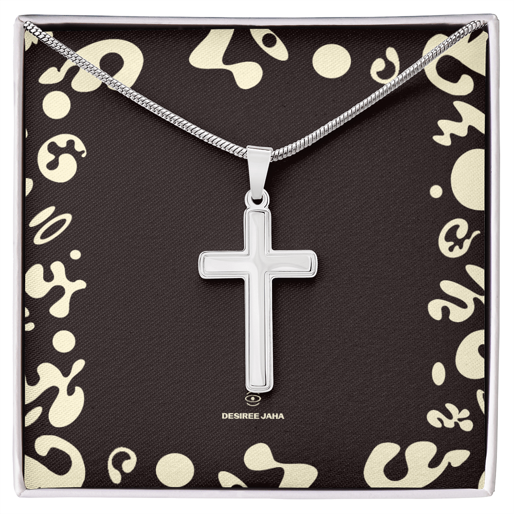 Pure Imagination Artisan Cross Necklace w Snake Chain