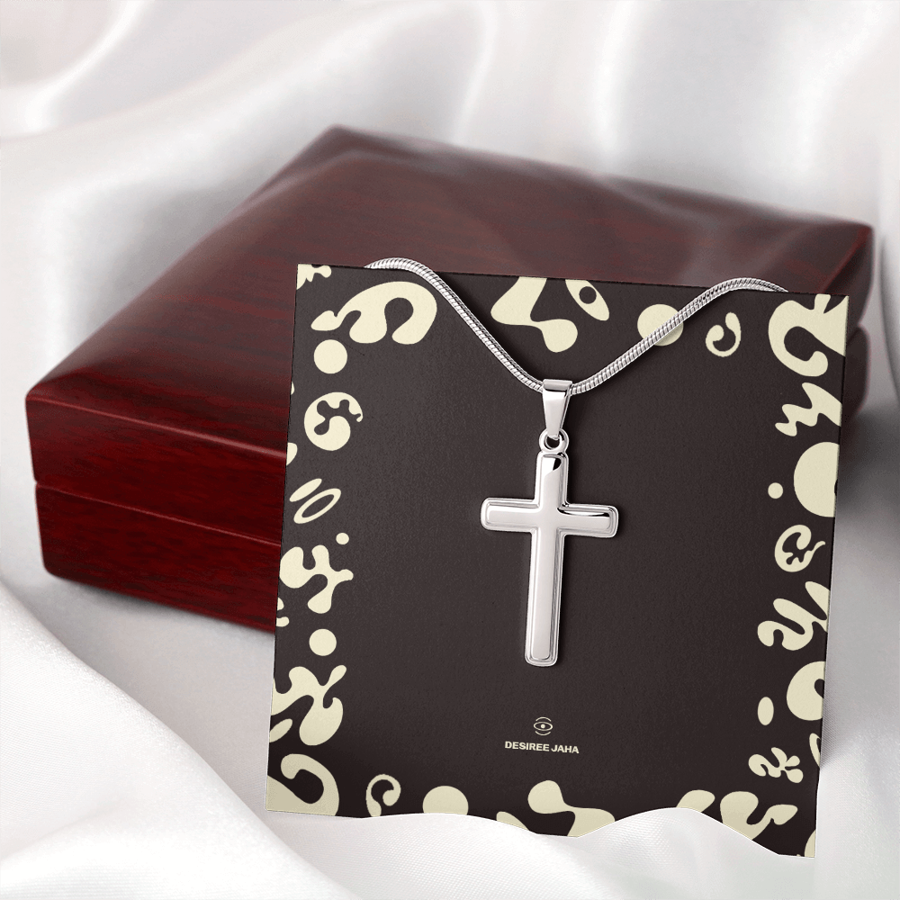 Pure Imagination Artisan Cross Necklace w Snake Chain
