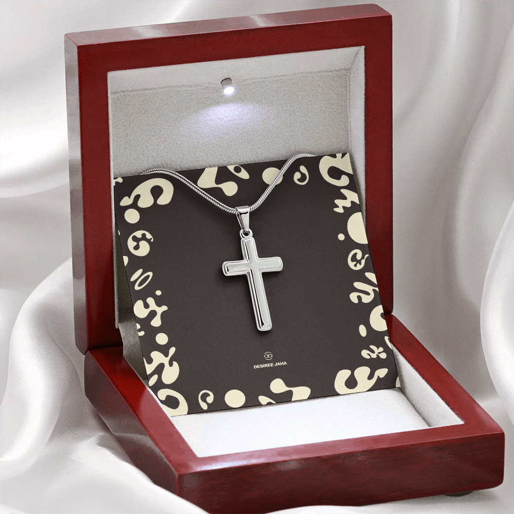 Pure Imagination Artisan Cross Necklace w Snake Chain