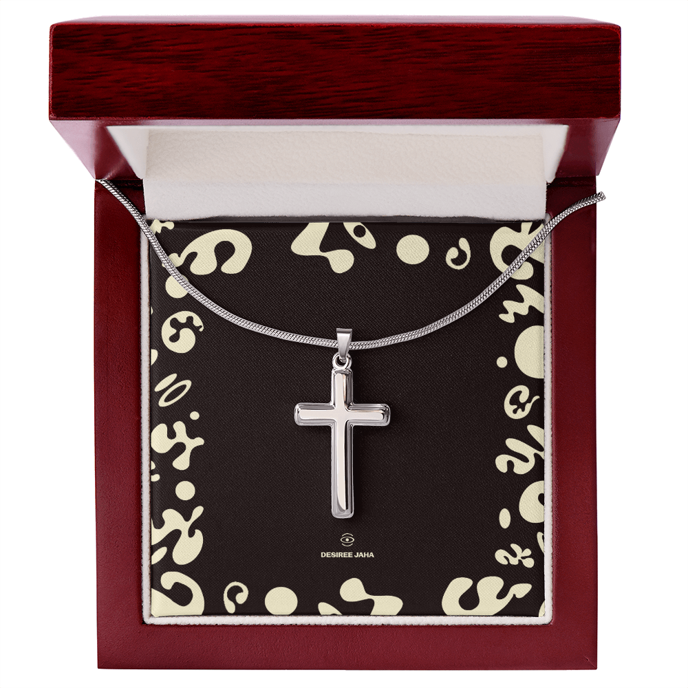 Pure Imagination Artisan Cross Necklace w Snake Chain