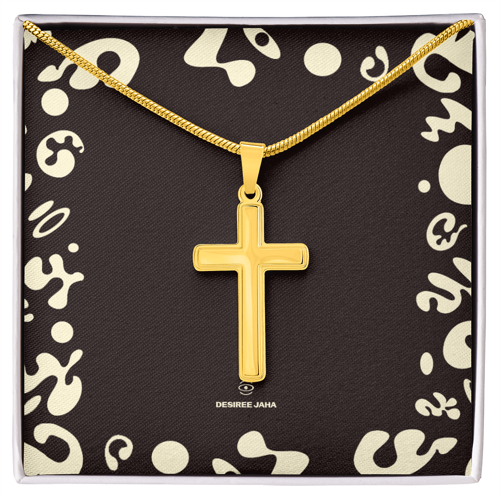Pure Imagination Artisan Cross Necklace w Snake Chain
