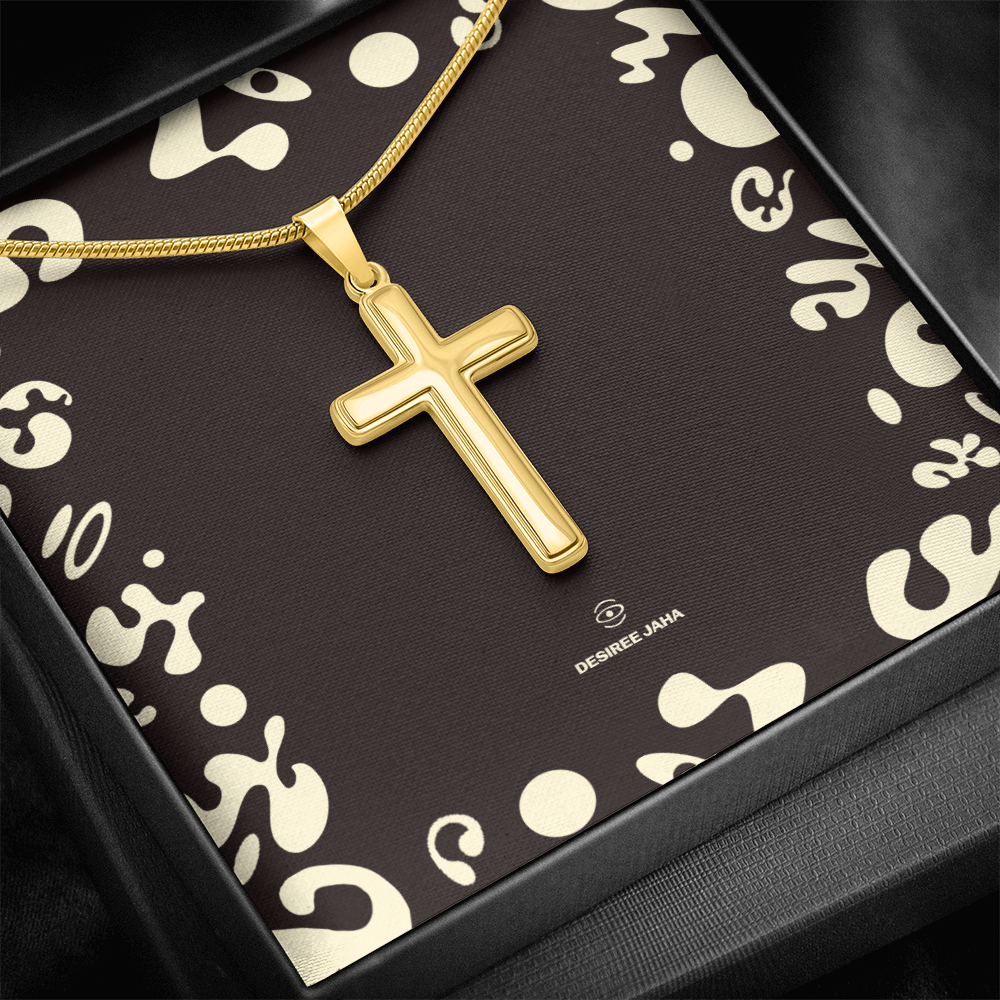 Pure Imagination Artisan Cross Necklace w Snake Chain