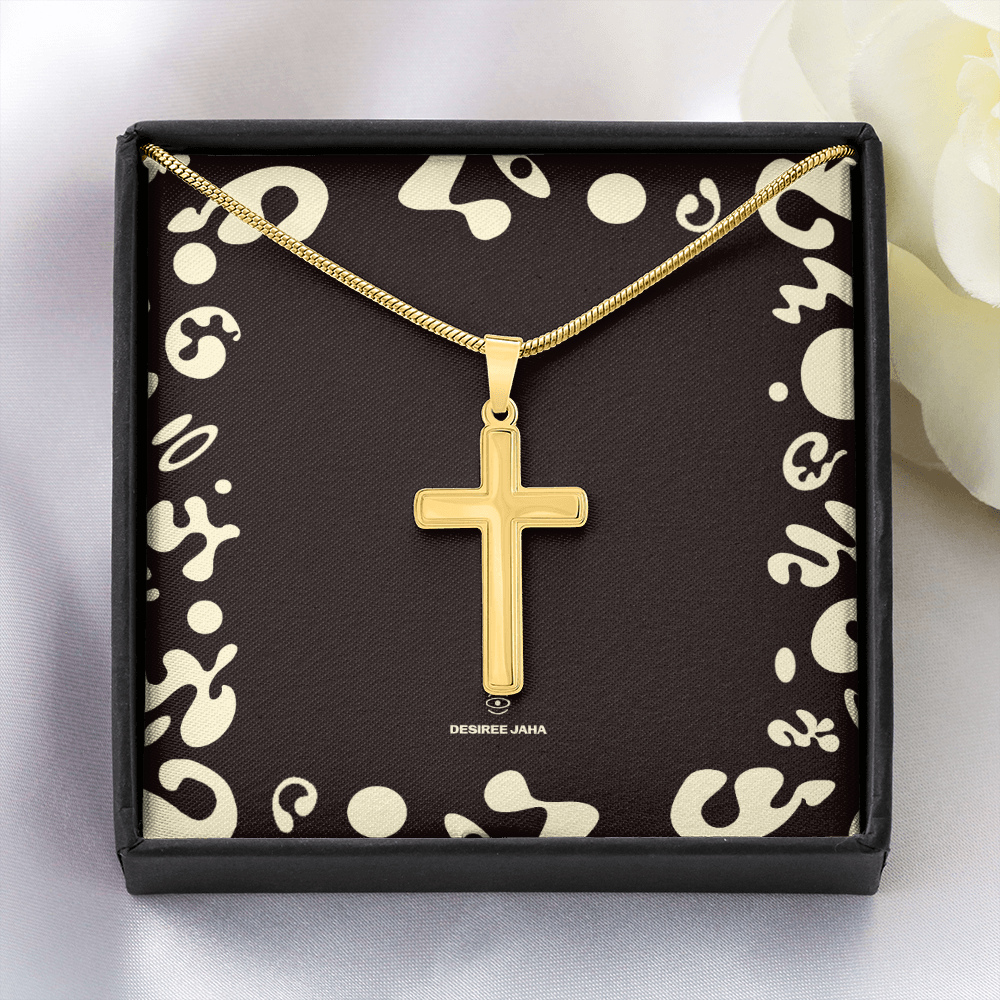 Pure Imagination Artisan Cross Necklace w Snake Chain