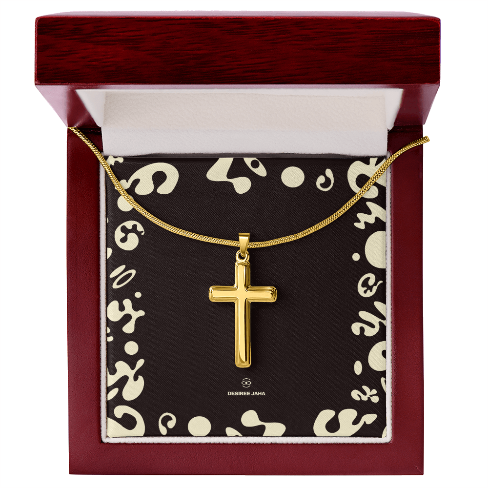 Pure Imagination Artisan Cross Necklace w Snake Chain