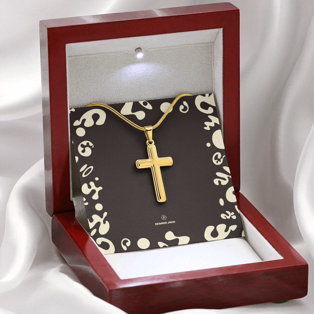 Pure Imagination Artisan Cross Necklace w Snake Chain