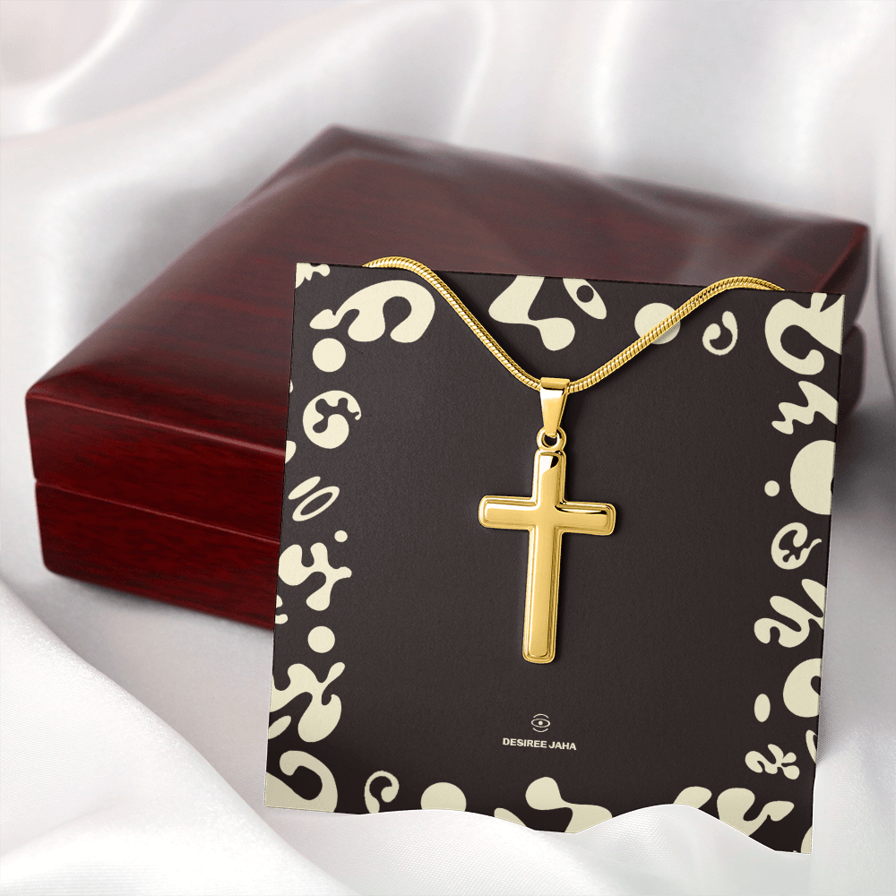 Pure Imagination Artisan Cross Necklace w Snake Chain