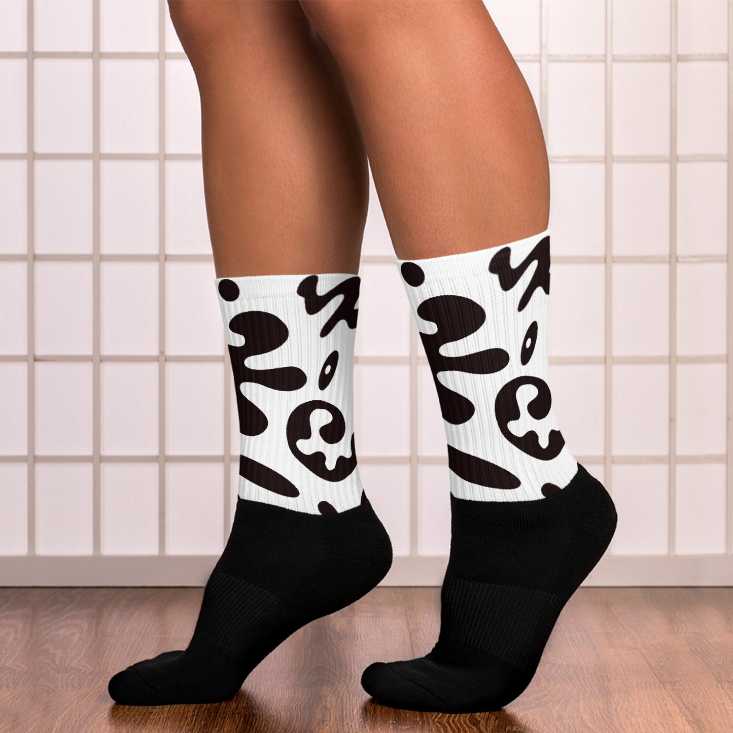 PURE IMAGINATION BLACK FOOT SOCKS - Starlight White