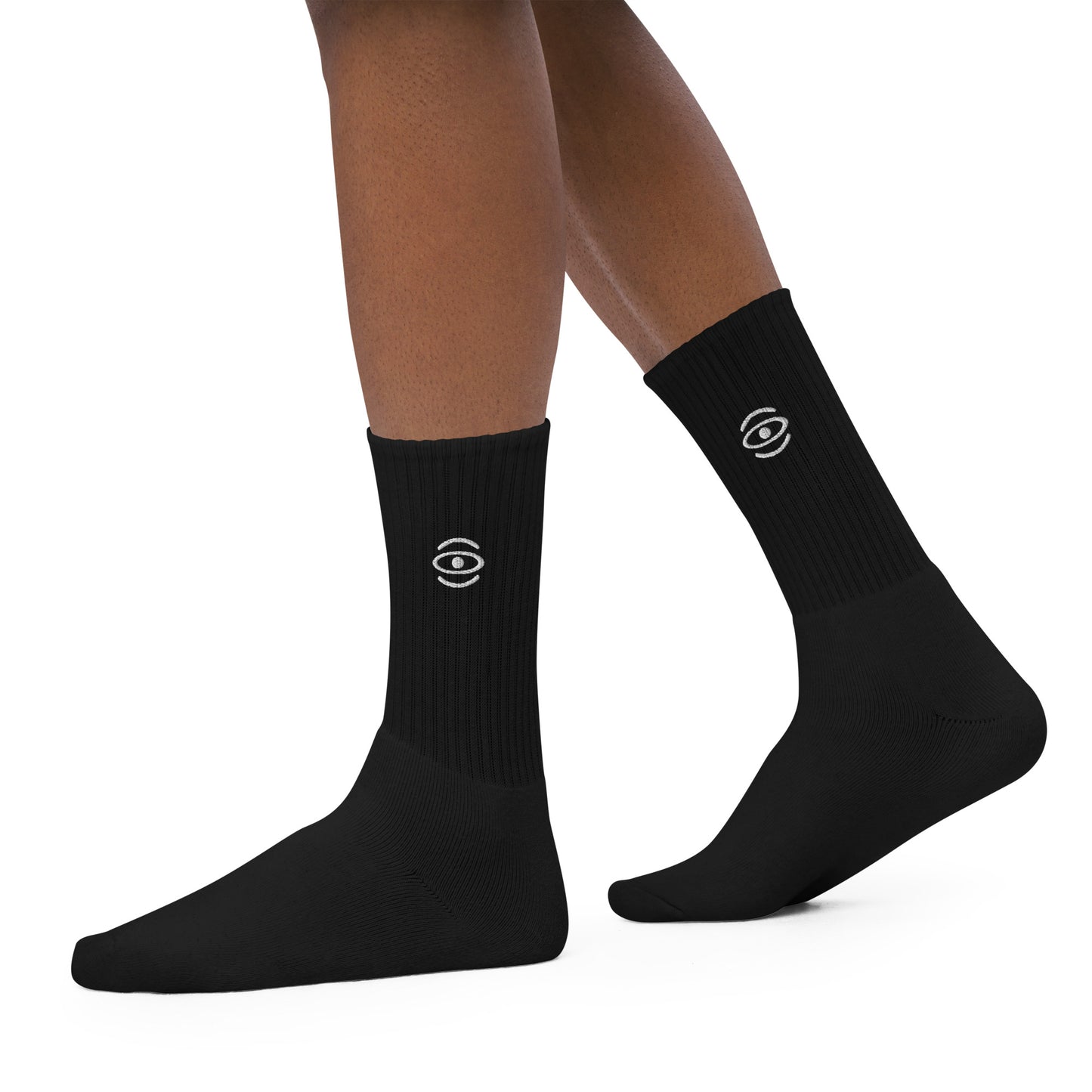 BRIGHT FUTURE EMBROIDERED MINIMALIST SOCKS - White Logo