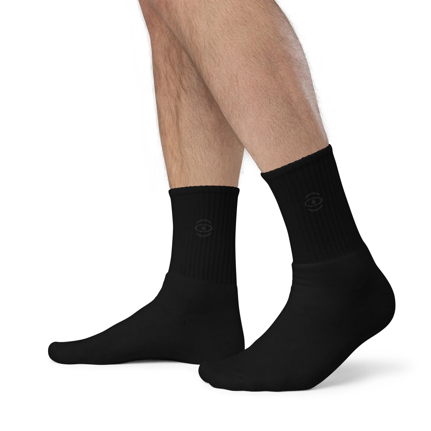 BRIGHT FUTURE EMBROIDERED MINIMALIST SOCKS - Black Logo