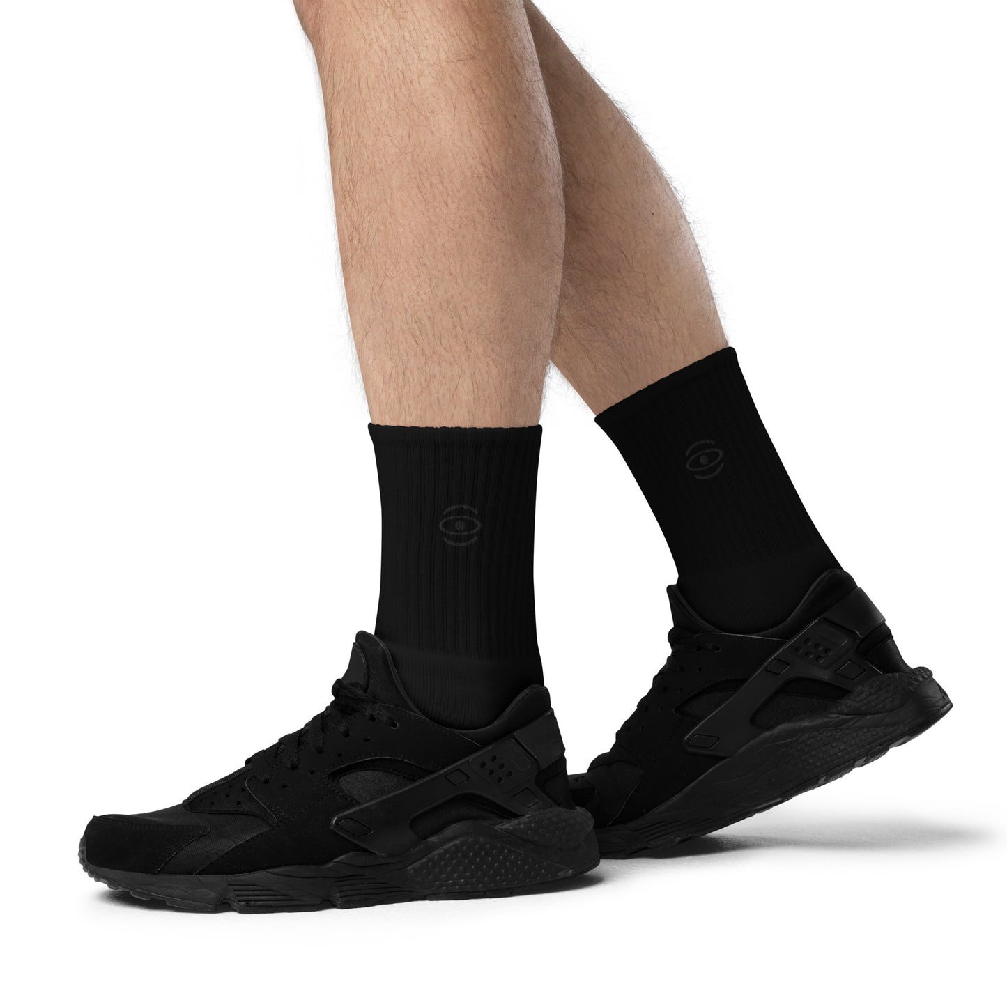 BRIGHT FUTURE EMBROIDERED MINIMALIST SOCKS - Black Logo