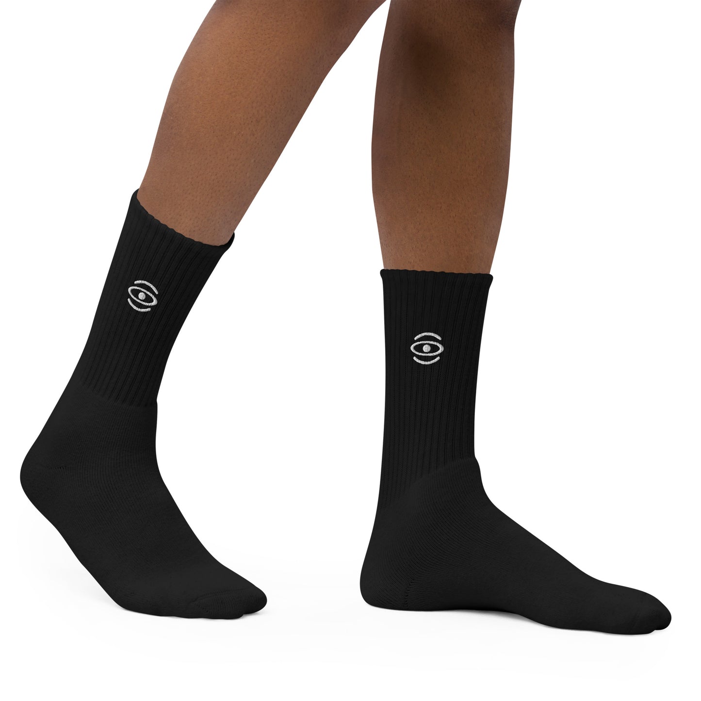 BRIGHT FUTURE EMBROIDERED MINIMALIST SOCKS - White Logo