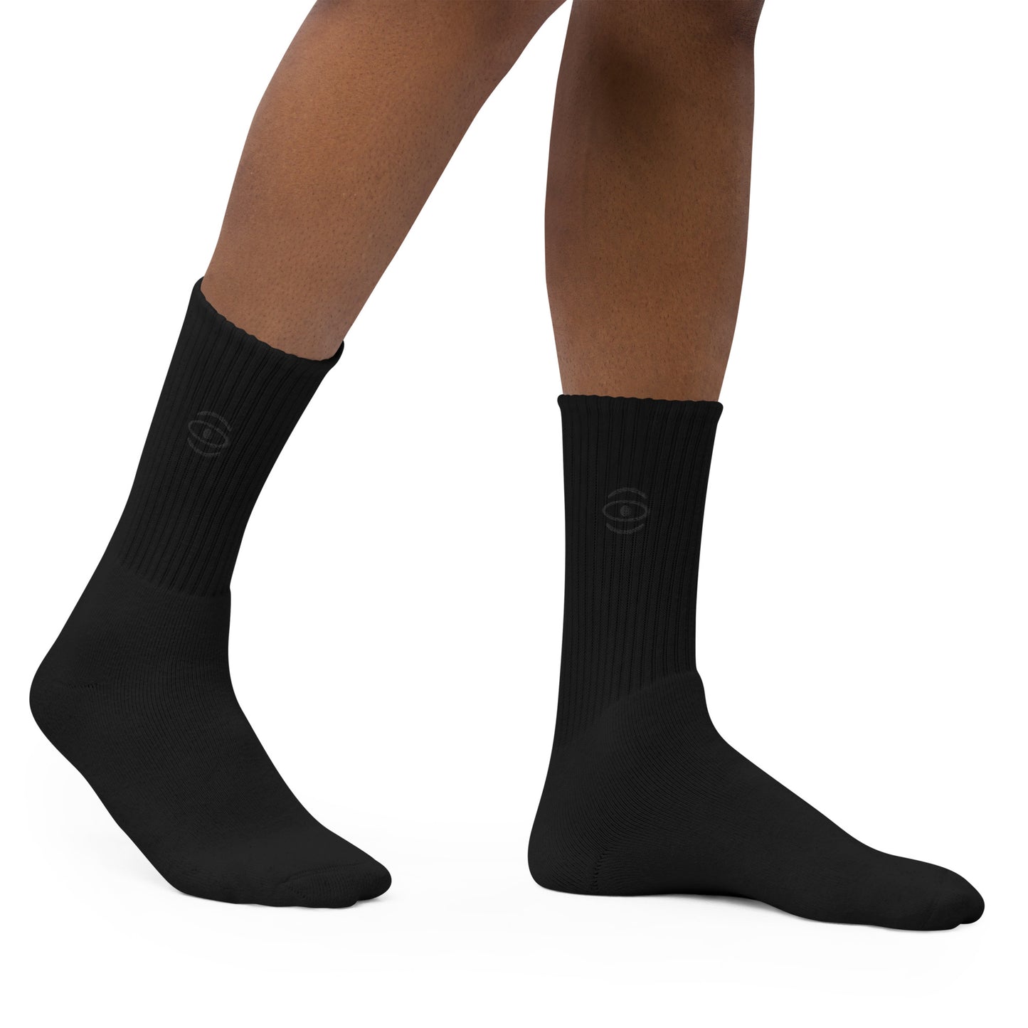 BRIGHT FUTURE EMBROIDERED MINIMALIST SOCKS - Black Logo