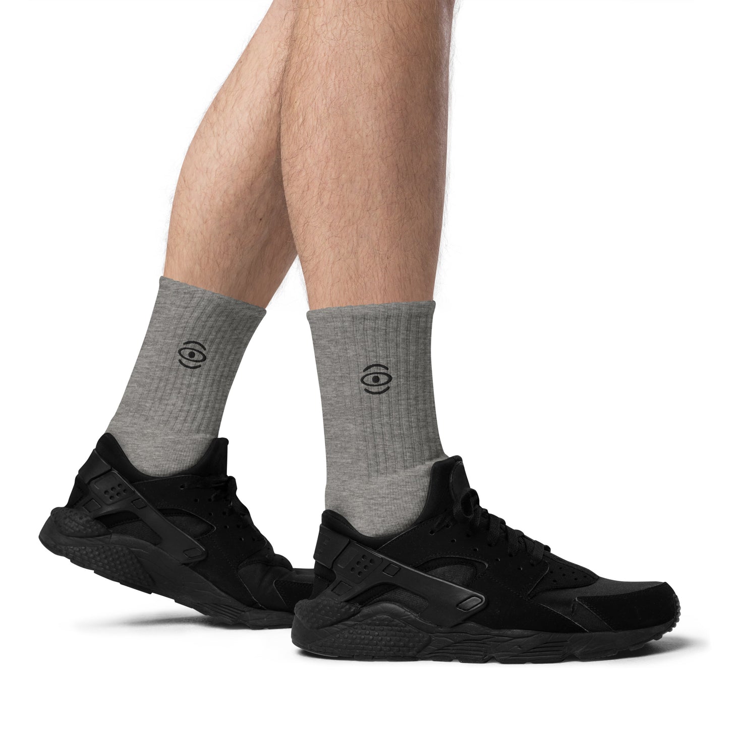 BRIGHT FUTURE EMBROIDERED MINIMALIST SOCKS - Black Logo