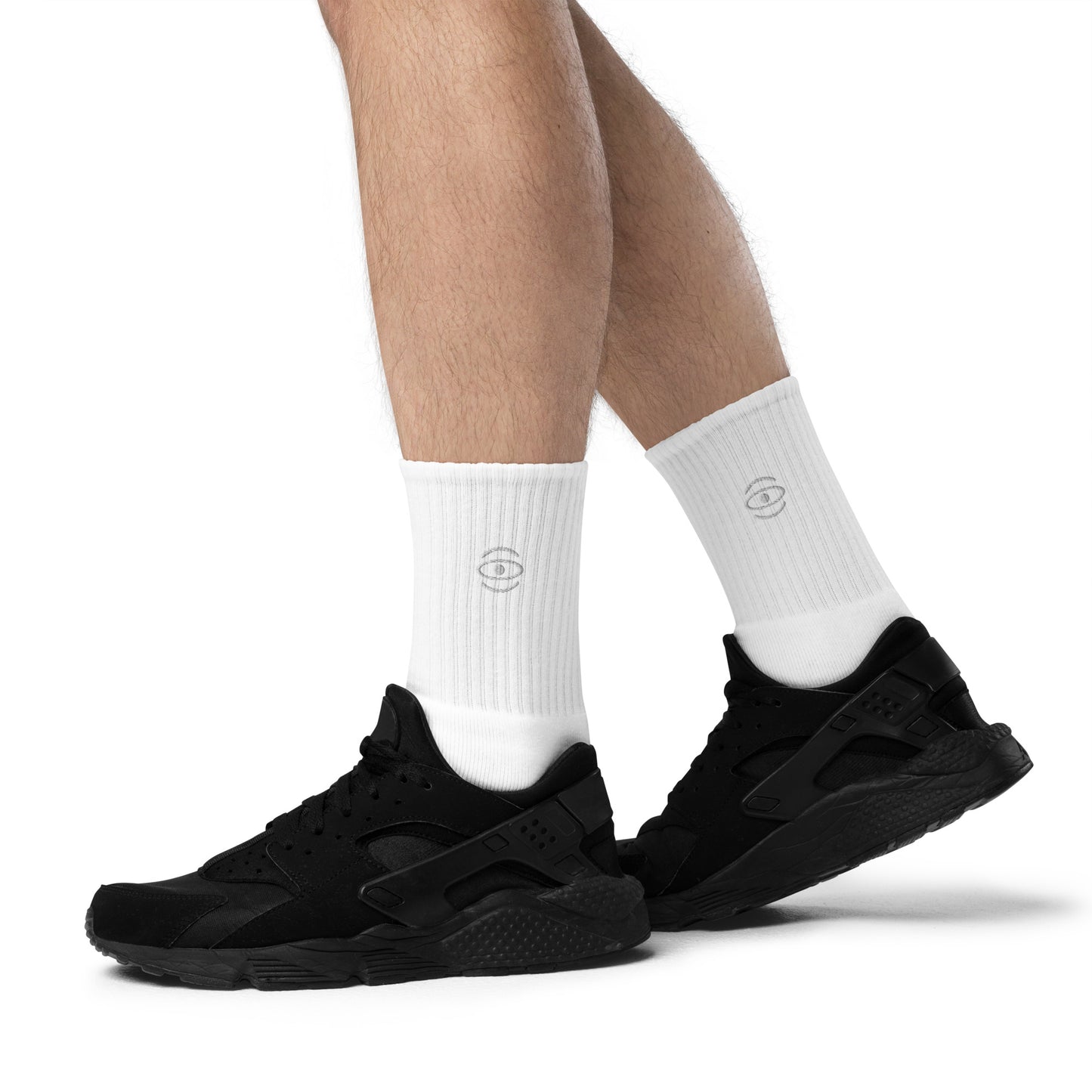 BRIGHT FUTURE EMBROIDERED MINIMALIST SOCKS - White Logo