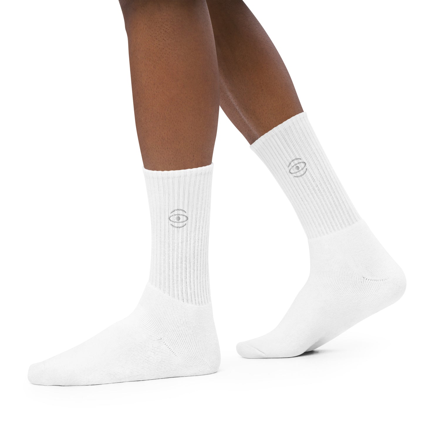 BRIGHT FUTURE EMBROIDERED MINIMALIST SOCKS - White Logo