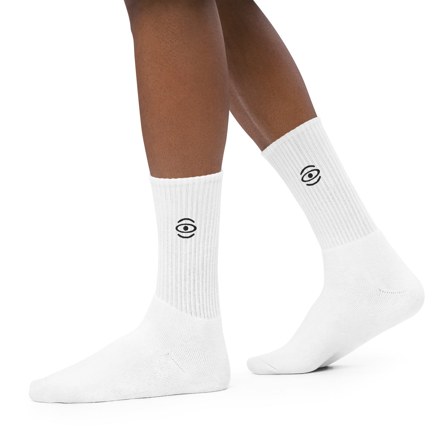 BRIGHT FUTURE EMBROIDERED MINIMALIST SOCKS - Black Logo